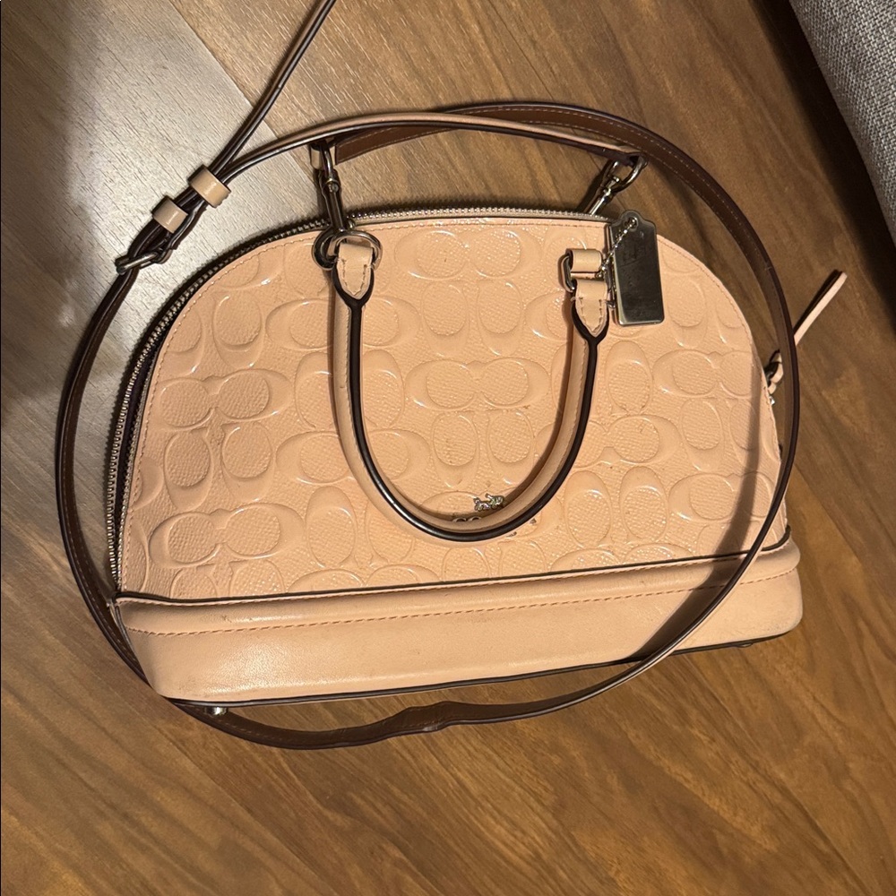 Coach Beige\ pink Embossed Satchel - Picture 6 of 6